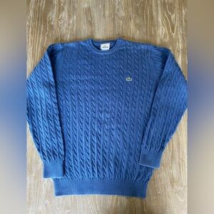 Men’s Lacoste Cable Knit Crew Neck Sweater Size Small